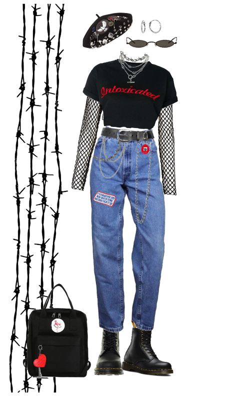 chained & wired created by immoral        on ShopLook.io perfect for Rock N Roll Hall Of Fame Style. Visit us to shop this look. #Rock N Roll Hall Of Fame Style, #Year Round, #All Cute Rock And Roll Outfits, Rock And Roll Inspired Outfits, Rock Am Ring Outfit, Rock N Roll Style Women, Rock Girl Outfit, Rock And Roll Outfits, Rock N Roll Outfit, Rock And Roll Jeans, Rock N Roll Style