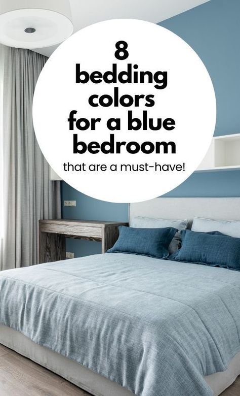 Are you looking to make your blue bedroom pop with color? The right bedding color can transform a space. From bold pops of color to subtle neutrals, there is a wide range of colors to choose from. To help you create a beautiful, inviting bedroom space, here are 8 of the best bedding colors for a blue bedroom. Bedding For Blue Bedroom, Light Blue Contemporary Bedroom, How To Decorate A Blue Bedroom, Simple Blue Bedroom Ideas, Bedding For Blue Walls, Bedrooms With Light Blue Walls, Medium Blue Bedroom, Light Blue Wall Bedroom Ideas, Bedroom Light Blue Walls