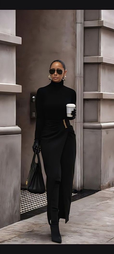 Classy Black Work Outfits, All Black Casual Outfits For Women, Edgy Business Casual Outfits, Everyday Chic Outfits, Edgy Work Outfits, Look Working Girl, Chique Outfit, Classy Winter Outfits, Classy Work Outfits