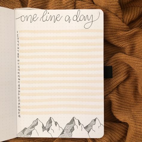 Daily Routine Bullet Journal, Routine Bullet Journal, Bullet Journal Lines, Bullet Journal Entries, One Line A Day, January Bullet Journal, Bullet Journal 2020, Bullet Journal Set Up, Goals Bullet Journal