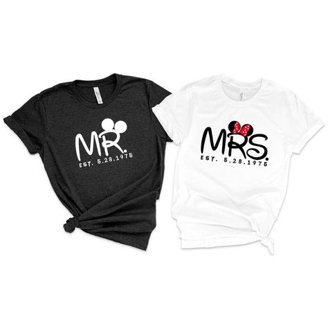 Disney Mr. And Mrs Shirts, Mickey And Minnie Disney Shirt His And Hers Disney Shirts, Mickey And Minnie Shirts, 20th Anniversary Shirts, Disney Honeymoon Shirts, Minnie Shirts, Mr And Mrs Shirts, Mrs Shirts, Disney Anniversary, Disney Cruise Shirts