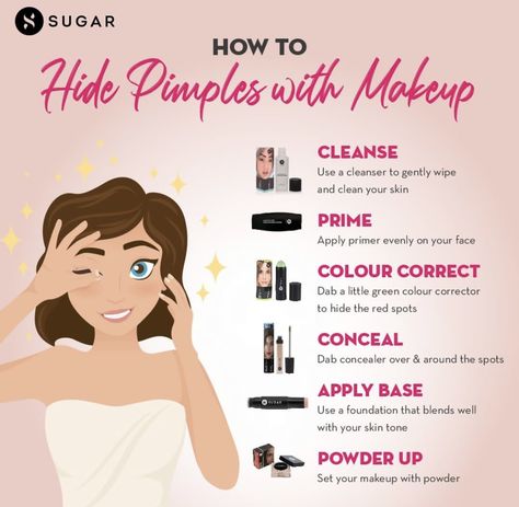 Hide Pimples With Makeup, How To Hide Pimples, Green Color Corrector, Beginner Makeup Kit, Apply Foundation, Beginner Makeup, Artist Tips, Makeup Artist Tips, Pimple Marks