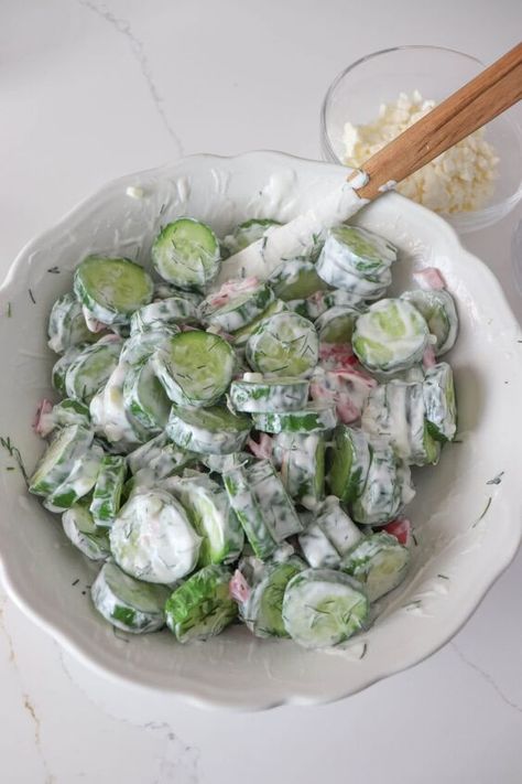 This easy tzatziki Greek cucumber salad is refreshing summer side dish that you are going to want to add to your menu! If you Tzatziki Cucumber Salad, Easy Tzatziki, Greek Cucumber, Greek Cucumber Salad, Cucumber Salad Recipe, Homemade Tzatziki, Summer Side Dish, Mini Cucumbers, Cucumber Recipes Salad