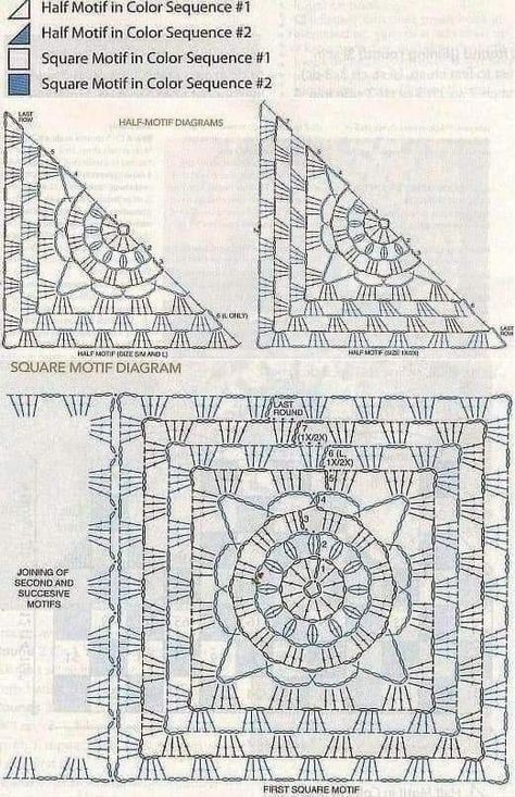 Poncho Crochet, Crochet Stitches Diagram, Crochet Bra, Mode Crochet, Crochet Quilt, Crochet Fashion Patterns, Crochet Square Patterns, Granny Square Crochet Pattern, Crochet Woman