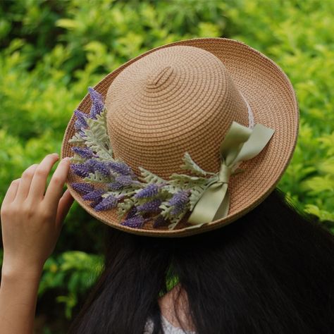 Sunhat With Ribbon, Lavender Decor, Party Photo, Holiday Wedding, Sun Hats, Photo Props, Floppy Hat, Wedding Party, Lavender