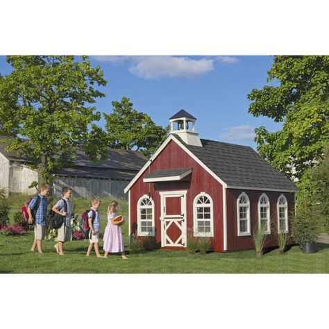 Amish #Stratford #Schoolhouse Outdoor #Playhouse w/ Floor Kit Victorian Playhouse, Playhouse Kits, Kids Playhouse Outdoors, Wood Playhouse, Playhouse Plans, Indoor Playhouse, Diy Playhouse, Backyard Playhouse, Build A Playhouse