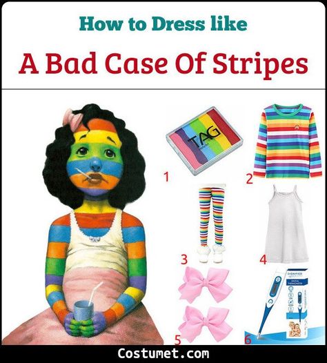 Bad Case Of Stripes Costume, Tights Top, Storybook Character Costumes, Book Characters Dress Up, Bad Case Of Stripes, Stripes Outfit, Book Character Day, Character Halloween Costumes, Book Costumes