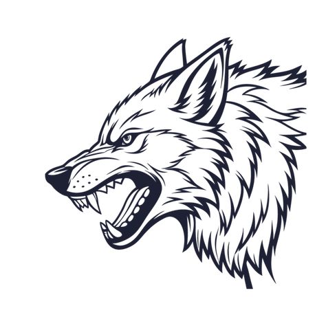 Head Side View, Fierce Expression, Basic Background, Angry Wolf, Cartoon Wolf, Motorcycle Drawing, Red Lip Makeup, Luxury Logo Design, Drawing Expressions