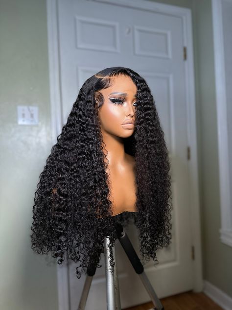 *This is a GLUELESS PREMADE UNIT* All PRE ORDERED wigs take 10-15 business days to be completed. The standard shipping time is 2-3 days. All wigs come fully customized and ready to wear with combs and adjustable straps. All premade wigs come in standard sizes that fit 20in-23.5in head sizes. Wig Specs Wig Specs Style: natural curl pattern Density: 250% Length: 26” Hair type: Virgin (Italian Curly) Color: natural dark brown Lace: hd 6x6 lace closure Italian Curls Curly Hair, Long Curly Hair Wig, Italian Curly Hair, Curly Wig Styles, Brazilian Curly Wig, Curls Wig, Long Curly Wigs, Lace Wigs Styles, Sew In Wig