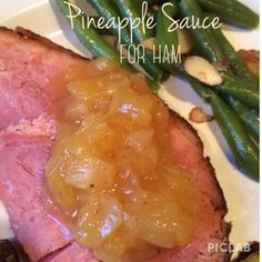 1.1k000310Easter is right around the corner so I just had to share a family favorite recipe for Pineapple Sauce. This sauce is so easy to make and is perfect to smother over Easter ham. Plus, you know how ham can get cold pretty quickly? Well this recipe is served hot so it just warms your … Sauce To Serve With Ham, Pinapple Ham, Sauce For Ham, Cowboy Salsa, Pineapple Glaze For Ham, Cooking Ham, Degree Deodorant, Ham Sauce, Recipes Pineapple