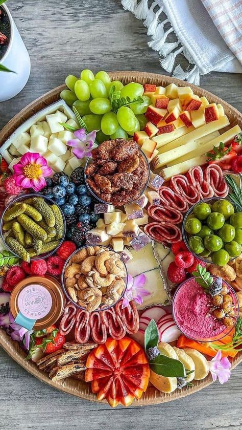 20 Delicious Summer Charcuterie Boards - Lady Celebrations Savory And Sweet Charcuterie Board, Meat Free Charcuterie Board, Whimsical Charcuterie Board, No Pork Charcuterie Board, Tropical Charcuterie Board, Beautiful Charcuterie Boards, Chacuritie Board Ideas, Charcuterie Board Vegetarian, Spring Charcuterie Board Ideas