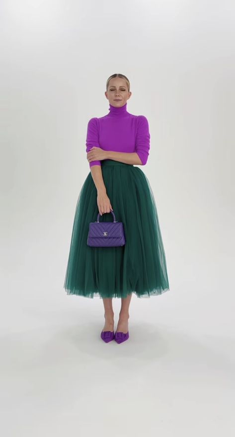 Dark Green Tulle Skirt, Dark Green Skirt, Colour Combinations Fashion, Skirt Tulle, Color Blocking Outfits, فستان سهرة, Gown Prom, Party Skirt, Skirt Women