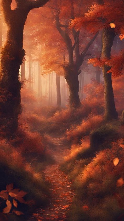 Autumn | Fall | Wallpaper | Vibes | Leaves | Forest | Fantasy | Mystery | Cozy | Fall Fantasy Aesthetic, Autumn Fantasy Art, Autumn Fall Wallpaper, Fantasy Autumn, Autumn Court, Fantasy Mystery, Wallpaper Vibes, Forest Falls, Forest Elf