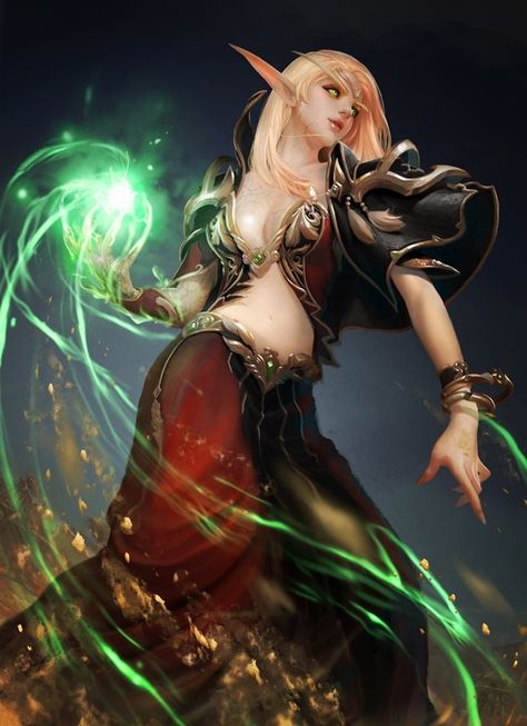 Blood Elf Fan Art, Ji Bae Park on ArtStation at https://www.artstation.com/artwork/lLqLa?utm_campaign=digest&utm_medium=email&utm_source=email_digest_mailer Blood Elf, Elf Art, Warcraft Art, Female Hero, Desenho Tattoo, Black Canary, Wow Art, Comics Girl, Dc Comics Art