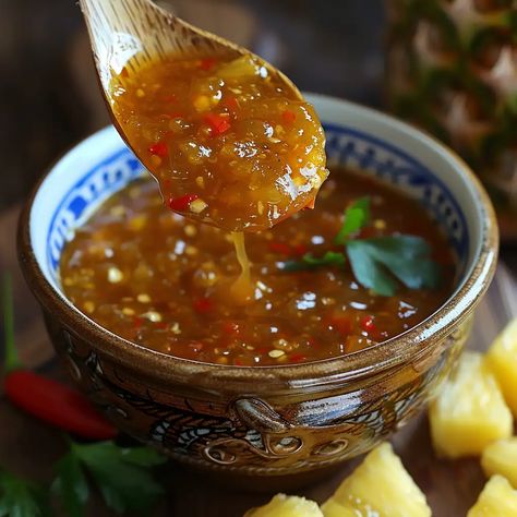 Asian Pineapple Sauce, Chili Pineapple Sauce, Sweet Chili Pineapple Sauce, Homemade Beefaroni Recipe, Shake N Bake Chicken, Spicy Pineapple, Homemade Naan Bread, Sauces Recipes, Pineapple Sauce