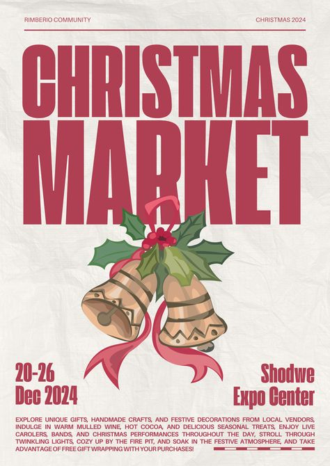 Join us for a festive holiday shopping experience at the Christmas Bazaar! 🎄🎁 Explore unique gifts, handmade crafts, and seasonal treats in a warm, vintage atmosphere. Don’t miss out on the perfect holiday finds – see you there! Vintage Posters Christmas, Christmas Bazaar Poster, Christmas Festival Poster, Christmas Market Poster, Christmas Pubmat, Christmas Poster Design Graphics, Christmas Poster Design Ideas, Bazaar Poster, Christmas Flyer Design