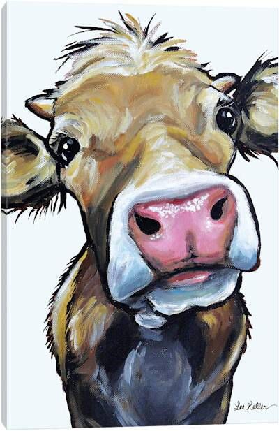 Canvas Cow Print, Canvas Cow Painting, Tatoo Dog, Farm Animal Paintings, Cow Art Print, Cow Drawing, Arte Peculiar, Farm Art, Cow Painting