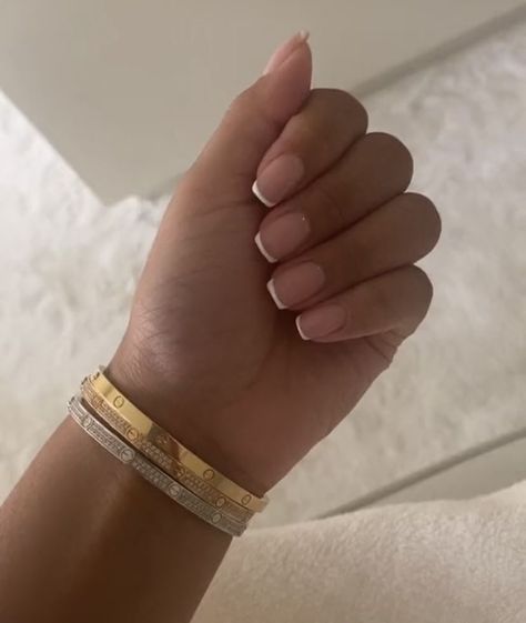 Russian Manicure French Tip, Baby French Nails, Clean Girl Nail Aesthetic, Signature Nails, Short Classy Nails, Square Oval Nails, Short French Tip Nails, Blush Pink Nails, Nails Minimalist