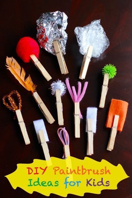 DIY Paintbrushes for Kids                                                                                                                                                                                 More #artideas Camp Theme, Diy Playground, Toddler Art, Toddler Fun, Kids Playground, Preschool Art, Mark Making, Pavlova, Toddler Crafts