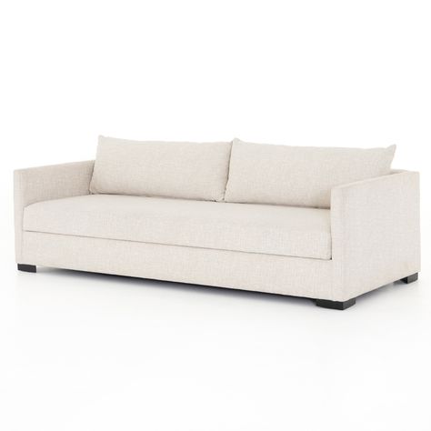 A simple, stylish silhouette redefines the classic sleeper sofa. With knife-edge pillows and neutral performance-grade upholstery, a discreetly concealed sleeper mechanism allows for one-step pullout with ultimate ease. Unfolded, a comfortable Queen-size bed is ready to welcome overnight guests or make family movie nig Queen Sofa Bed, Sofa Bed Queen, Queen Size Sleeper Sofa, Upholstered Sofa Bed, Compact Sofas, Studio Furniture, Twin Size Bedding, Full Size Bed, Movie Nights