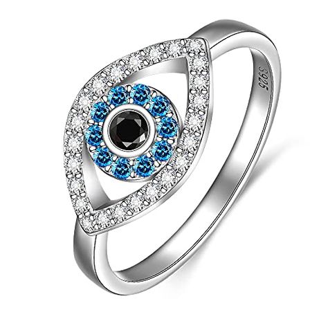 Evil Eye Ring Sterling Silver Spiritual Turkish Rings for Women Blue Sapphire Protection Mal De Ojo Greek Nazar Amulet Jewelry Size 7 Check more at https://animetee.com/product/evil-eye-ring-sterling-silver-spiritual-turkish-rings-for-women-blue-sapphire-protection-mal-de-ojo-greek-nazar-amulet-jewelry-size-7/ Spiritual Evil Eye, Blue Eye Ring, Nazar Amulet, Evil Eye Ring Silver, Bad Karma, Turkish Rings, Eye Symbol, Dark Magic, Spiritual Protection