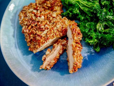 Spicy Pecan Crusted Chicken Thighs Recipe | Katie Lee | Food Network Best Chicken Thigh Recipe, Pecan Crusted Chicken, The Kitchen Food Network, Thighs Chicken, Easy Meal Ideas, Crusted Chicken, Thigh Recipes, Recipes Chicken, Top Recipes