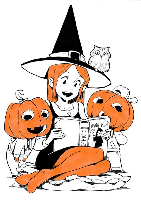 Inktober day 02 : tranquil - Petit carreau Pumpkin Girl Drawing, Halloween Girl Drawing, Halloween Characters Drawings, Spooky Halloween Drawings, Halloween Illustration Art, Halloween Drawings Ideas, Halloween Drawing Ideas, Pumpkin Girl, Inktober Art