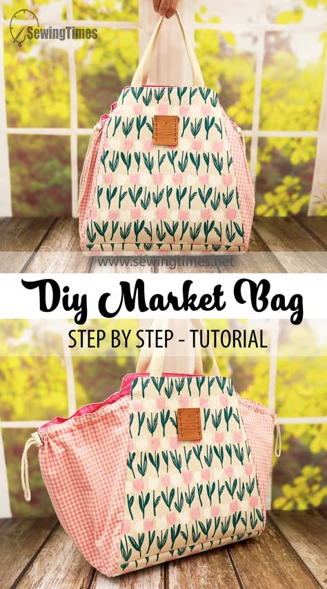 Quilted Reusable Bag, Quilted Market Bag Pattern, Best Grocery Bag Pattern, Shopping Bags Diy Free Pattern, Reusable Bag Sewing Pattern, Popular Sewing Projects, Easy Sew Bags For Beginners, Quilted Project Bags, Reusable Gift Bag Sewing Pattern