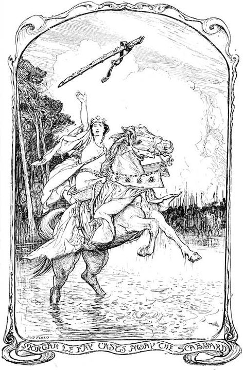 The Project Gutenberg eBook of The Book of Romance, by Andrew Lang Morgana Le Fay, Morgan Le Fay, Andrew Lang, Roi Arthur, Arthurian Legend, Fairy Tale Illustration, Fairytale Illustration, Fairy Book, Fairytale Art