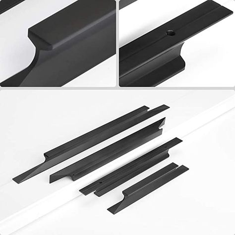 Kitchen Cabinet Handles Black, Cabinet Handles Black, Edge Pulls, Black Fingers, Black Cabinet Handles, Kitchen Makeovers, Black Cabinet, Finger Pull, Kitchen Cabinet Hardware