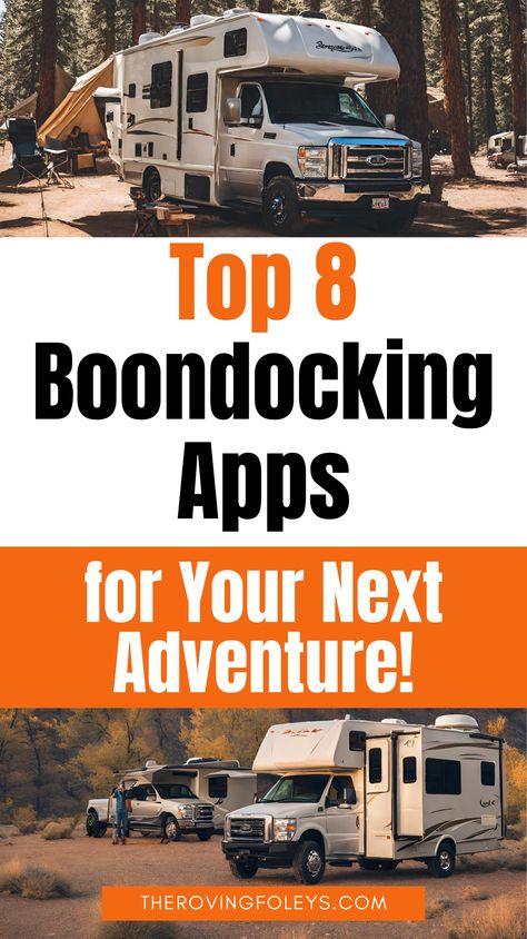 If you love to boondock and go off grid in your RV, here are 8 must have RV apps you should know about to help you find free campsites. These are the best boondocking apps to help you to easily find free camping sites. #rvboondocking #boondockingapps Camping Sites, Rv Living Full Time, Full Time Rv, Free Camping, Go Off, Rv Living, Off Grid, Best Of The Best, If You Love