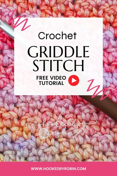 Crochet fabric in pink yarn. Learn to Crochet the Griddle Stitch with this easy to follow crochet tutorial that's free! Lemon Peel Stitch Crochet, Hooked By Robin, Colourful Crochet, Wash Clothes, Crochet Blanket Designs, Learn How To Crochet, Your Crochet, Stitch Crochet, Lemon Peel