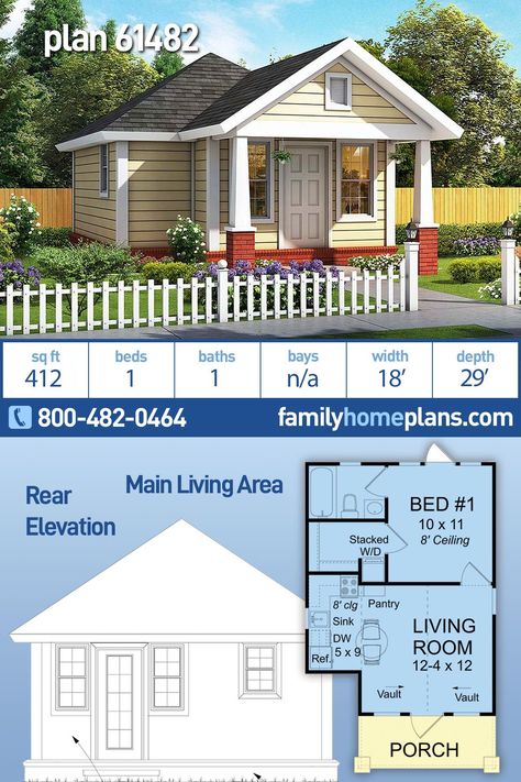 Adu Blueprints, 400sqft House Floor Plans, Shed Guest House With Bathroom, 450 Sq Ft House Plans, 1 Bedroom House Design, 500 Square Foot House Plans, Guest House Kitchenette, 650 Sq Ft House Plans, 400 Sq Ft House Plans