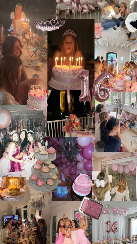 Sixteenth Birthday Ideas Party Themes Sweet 16, Pink Teen Birthday Party, Teen Bday Party Ideas, Birthday Core, Sweet Sixteen Party Themes, 14th Birthday Party Ideas, Sweet 16 Party Decorations, Sweet Sixteen Birthday Party Ideas, Sweet 16 Themes