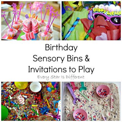 Birthday Cake Sensory Bin, Sensory Play Birthday Party, Sensory Birthday Party Ideas, Birthday Sensory Bin, Themed Sensory Bins, Birthday Surprise For Girlfriend, Invitations To Play, Birthday Celebration Ideas, Twotti Fruity