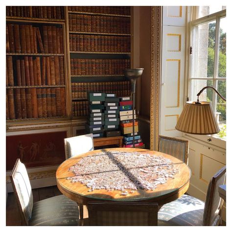 James Peill on Instagram: “Puzzle table in the Large Library. #gloriousgoodwood” Large Library, Puzzle Table, Map Puzzle, Library Table, Instagram Puzzle, Console Desk, Home Libraries, Home Library, Breakfast Nook