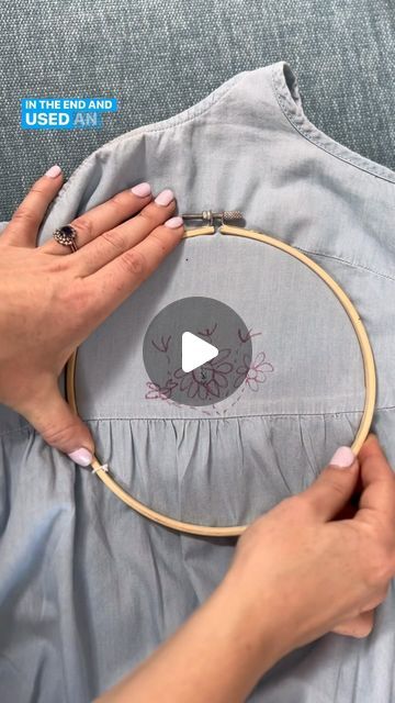 Primark on Instagram: "Hole in your clothing? @angelinemurphydesign shows you how to love your clothes for longer with some visible mending! 🧵✨   1.  Locate the hole and decide on your design. Sketch it onto the dress – Angeline uses a heat erasable pen so the markings disappear with heat. 2.  Thread your needle with embroidery thread and tie a knot at the end so the thread stays securely on the inside when you start sewing. 3.  An embroidery hoop can make your job easier, but it’s not necessary. 4.  Start with a simple straight running stitch to create the stems of your design. Come from inside the dress and push your needle through the fabric to the right side of the dress. You can start to sew your design 5.  The middle of the daisy covers the hole. Ensure it’s well-covered, then add s Embroidery Cover Holes, Cover A Hole With Embroidery, Running Embroidery Design, Side Stitch Running, Finish Embroidery Hoop Back, How To Avoid Side Stitch While Running, Erasable Pen, Sketch It, Tie A Knot