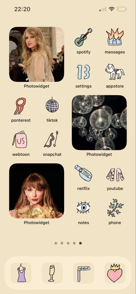 Phone Layout Taylor Swift, Taylor Swift Themed Phone Layout, Taylor Swift Home Screen Layout, Taylor Swift Ios Homescreen, Taylor Swift Home Screen Ideas, Taylor Swift Homescreen Ideas, App Icons Taylor Swift, Aesthetic Apple Wallpaper, Taylor Swift Themed Phone