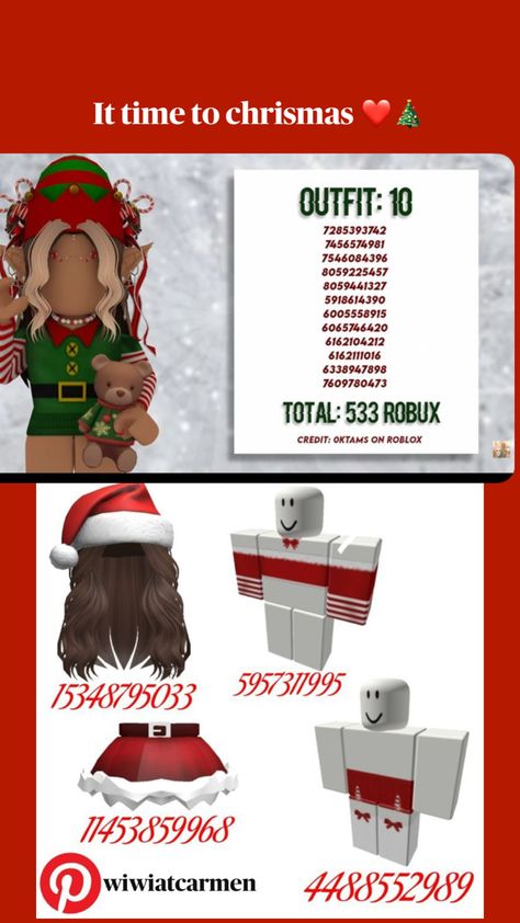 It time to Christmas ❤️🎄 Roblox Christmas, Roblox Id, Roblox Codes, Dress Codes, Coding, 10 Things, Christmas