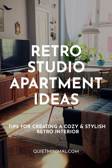 retro studio apartment ideas Studio Apartment Lighting Ideas, Small Studio Apartment Ideas Cozy, Studio Apartment Rug, Retro Studio Apartment, Cozy Studio Apartment Ideas, Minimal Studio Apartment, Retro Studio, Apartment Rugs, Retro Apartment