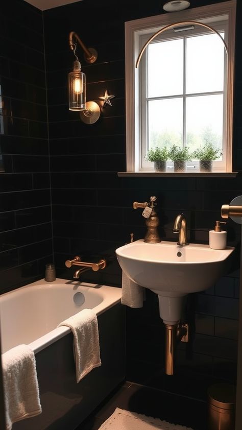 Transform your space with these 15+ Black Bathroom Decor Ideas that effortlessly blend sophistication and modern elegance. Discover how incorporating black elements can add both drama and style to any bathroom, making it a chic sanctuary. Black Bathroom Decor Ideas, Modern Black Vanity, Black Marble Countertops, Throw Pillow Combinations, Fall Throw Blanket, Black Bathroom Decor, Boho Christmas Decor, Black Accent Walls, Fun Throw Pillows