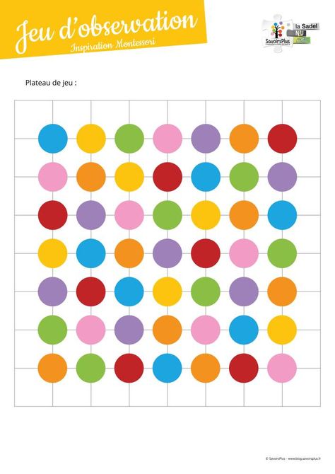 Téléchargement – Jeu d’observation, inspiration Montessori – Le blog SavoirsPlus Dot Game Printable, Dots And Boxes Game Free Printable, Diy Tetris Game, Table D'orientation, Scientific Method Elementary, Kindergarten Telling Time, Tetris Game, Preschool Activities Printable, Kids Printable Art