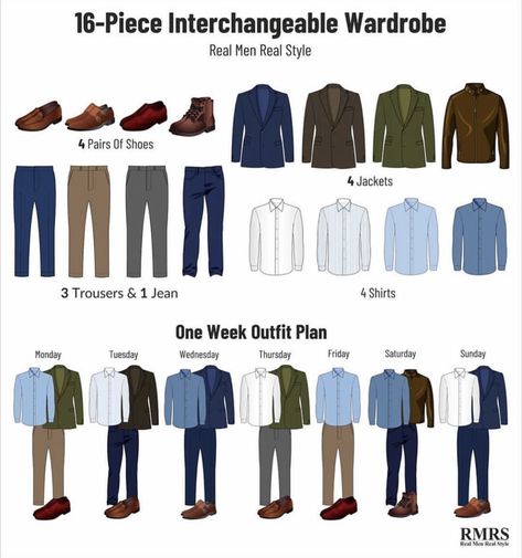 Capsule Wardrobe Men, Interchangeable Wardrobe, Business Casual Attire For Men, Guys Fashion Casual, Mens Smart Casual Outfits, Mens Business Casual Outfits, Minimalist Fashion Men, Classy Outfits Men, Gents Fashion