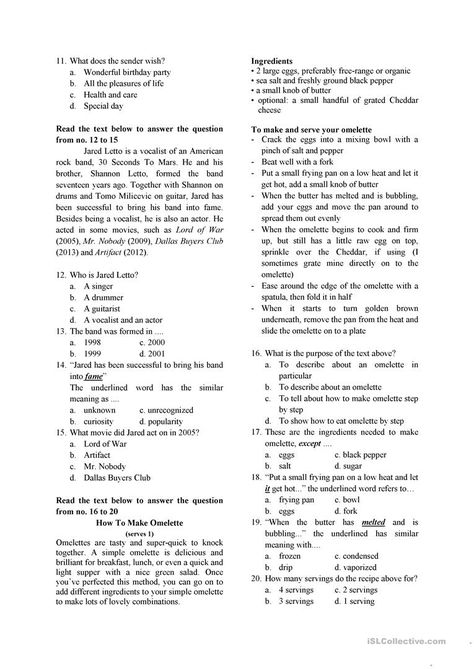 English Test for Grade 7 - English ESL Worksheets for distance learning and physical classrooms 7th Grade Spelling Words, Reading Skills Worksheets, Reading Comprehension Test, Social Studies Worksheets, Grade Spelling, English Test, Grade 7, Seventh Grade, Comprehension Worksheets