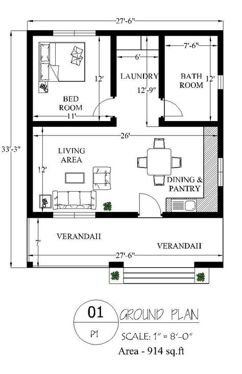 Modern 914 Sq. Ft. Small House Plans Modern Adu, Adu Plans, Small Dream Homes, Tiny House Kits, Small Home Plan, Plan Small House, Classic House Exterior, Building Plans House, Modern Style House Plans