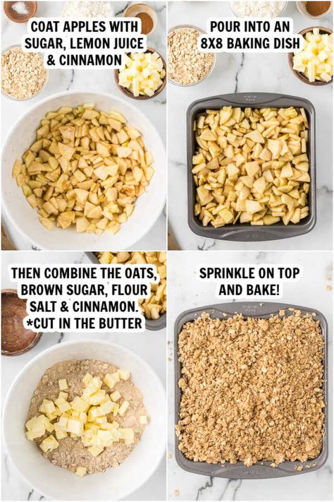 Apple crisp recipe - Easy apple crisp recipe with oats Apple Crisp Recipe With Oats, Apple Crumble With Oats, Quick Apple Crisp, Quick Oat Recipes, Recipe With Oats, Apple Crisp Recipe Healthy, Homemade Apple Crisp, Apple Crisp Topping, Best Apple Crisp Recipe