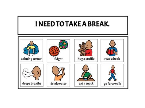 Boardmaker Take a Break Visual Prompting Card - Etsy Break Choices Visual, I Want Visual Cards, Toilet Training Visual Schedule, Sped Visuals, Rbt Training, Behavior Interventionist, Family Routine, Behavior Interventions, Visual Schedule