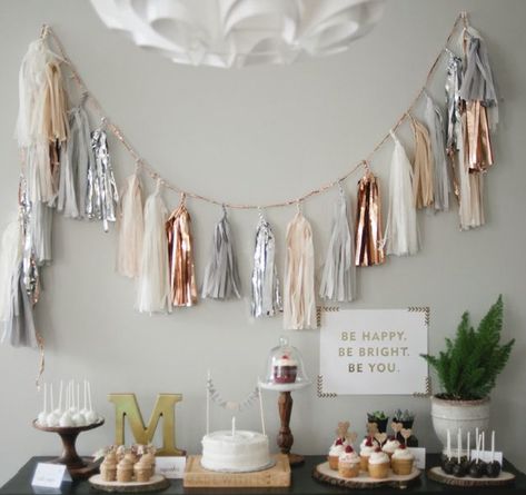 Tassel Garland Decoration Party Ideas, Stock The Bar Party, Diy Tassel Garland, Garland Birthday, Senior Graduation Party, Boys First Birthday Party Ideas, Graduation Party Centerpieces, Garland Decoration, College Graduation Parties