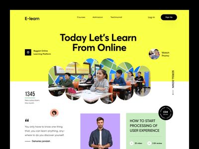 Learning Website Design, Cv Website, Minimalist Web Design, Elearning Design, Beautiful Website Design, Learning Web, Modern Website Design, Ui Design Website, Professional Web Design