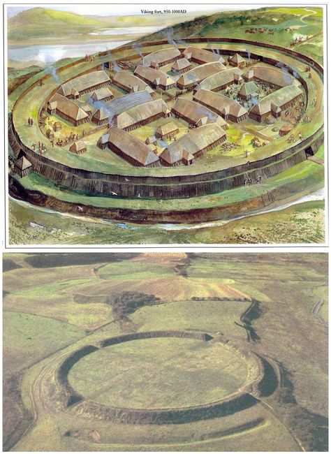 Viking fortress before and after Trelleborg Viking Fortress, American Indian History, Viking Age, Indian History, American Indian, Scandinavia, Landscape Architecture, Vikings, Layout